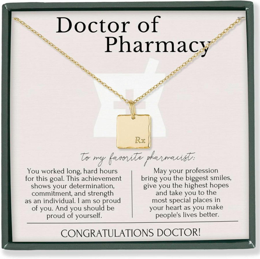 Necklaces | HOPE LOVE SHINE Hope Love Shine Pharmacist Graduation Gift, Pharmd Graduation Necklace Gift, Doctor Of Pharmacy, Rx Charm 14K Gold-Filled, Sterling Silver Necklace