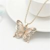 Necklaces | Generic Sollarisy Butterfly Necklace Hollow Opal Chain Necklace Sweater Chain Women Necklace Alloy Necklace Dating Pendant Gifts For Women And Girls, Gold