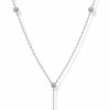 Necklaces | PAVOI Pavoi 14K Gold Plated Lariat Station Necklace For Women | Simulated Diamond Chain Necklace | Cubic Zirconia Necklace