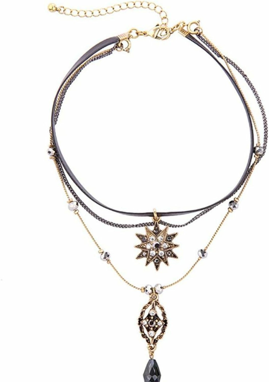 Necklaces | Casvno Casvno Choker Necklaces For Women Girl, Layered Stars Pendant Necklace Jewelry Gift