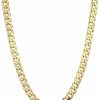 Necklaces | Sanglarst Sanglarst Gold Chain Necklace, 22 Inch Golden Ultra Luxury Looking Feeling Real Solid 14K Gold Plated Curb Fake Neck Chain For Party Dancing