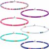 Necklaces | Hicarer Hicarer 6 Pieces Seed Bead Choker Necklace Bohemian Surfer Boho Beads Choker Necklace Colorful Heishi Vinyl Necklace Chain Beach Jewelry For Women Girls