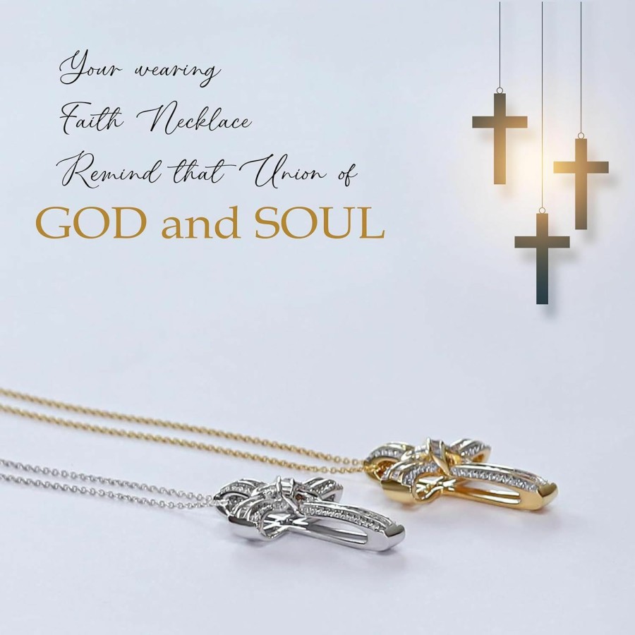 Necklaces | AFFY Affy White Natural Diamond Infinity Cross Pendant Necklace In 14K Gold Over Sterling Silver (1 Ct) Gift For Women & Men