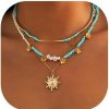 Necklaces | Sixexey Sixexey Boho Layered Sun Necklaces Gold Neck Chain Turquoise Necklaces Chains Pearl Pendant Necklace Jewelry Summer Beach Necklace Accessories For Women