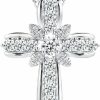 Necklaces | Boieiyftrp Boieiyftrp Christian Cross Moissanite Pendant Necklace For Women,S925 Plated 18K White Gold,Natural Gemstone Crucifix Pendant, Birthday Wedding Christmas Mother'S Day Gift,18 2 Inch