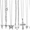 Necklaces | LIRUNQIN Lirunqin 9 Pcs Grunge Necklace Set Goth Cross Fairy Thorns Gothic Angel Heart Feather Chain Choker Necklace For Women Teen Girls