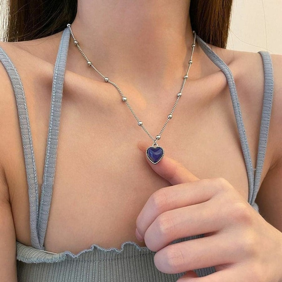 Necklaces | ZOHIKO Color Changing Heart Women Necklace, Temperature Sensing Color Changing Pendant Necklace, Heart Necklace Mood Pendant Necklace For Women Girls Mother Jewelry Gift