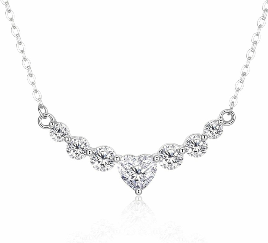 Necklaces | Ahvrra Mothers Day Gifts For Mom Women, Moissanite Heart Pendant Necklace,25Th 30Th 40Th 50Th 60Th Anniversary Birthday Day Gifts, Christmas Day Gifts, Valentine'S Day For Wife Her