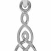 Necklaces | Silvershake Silvershake Natural Moonstone 925 Sterling Silver Triquetra Celtic Knot Pendant With 18 Inch Chain Necklace