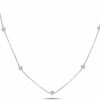 Necklaces | Metal Factory Metal Factory 925 Sterling Silver Cz By The Yard Round Cut Cubic Zirconia Chain Necklace