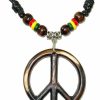 Necklaces | LAVIP Leather Lavip Leather Peace Symbol Necklace - Peace Sign Pendant Rasta Hippie Hemp Hawaiian