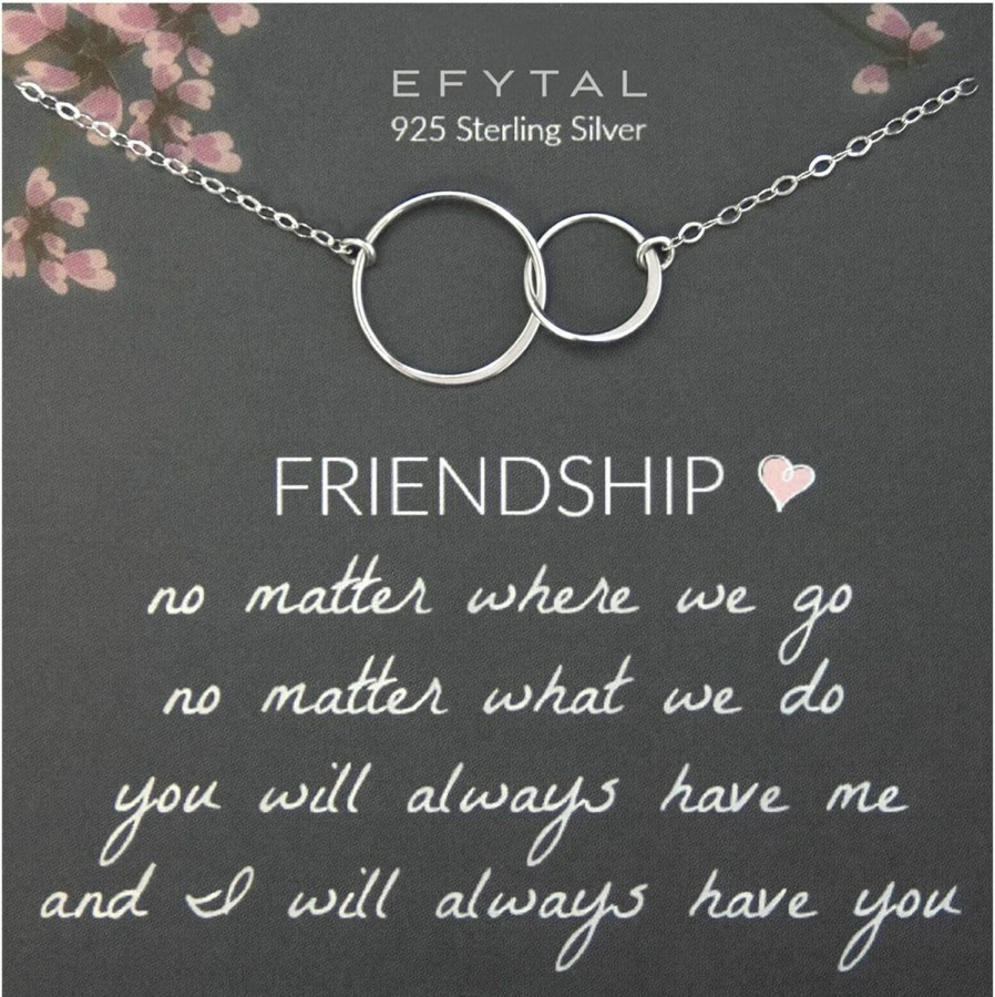 Necklaces | EFYTAL Efytal Friendship Necklaces, Two Circle Sterling Silver Or Gold Necklace For Women, Friend Gifts For Women, Gifts For Best Friends Women, Bff Gifts For Women, Birthday Gifts For Friends Female