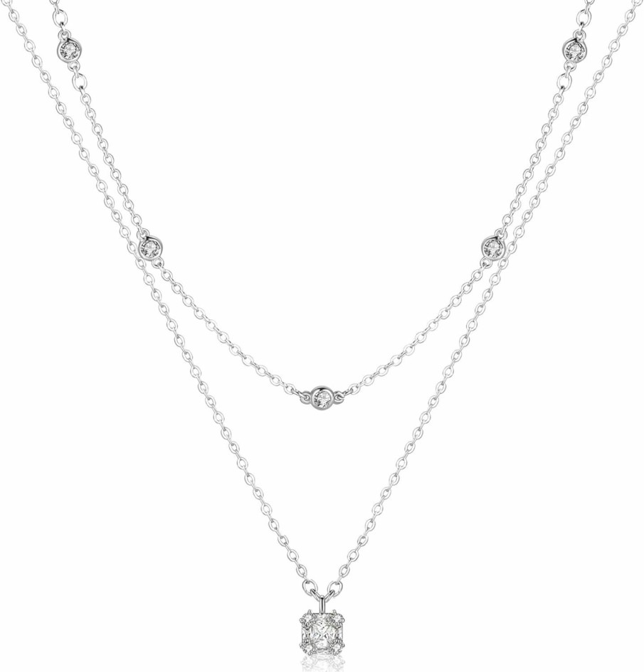 Necklaces | ACECHA Acecha Diamond Necklaces For Women-Dainty 18K Gold Silver Plated Choker Cz Layered Pendant With Pearl Diamond Zircon Cross Trendy Minimalist Necklace Jewelry Gifts For Women Girls