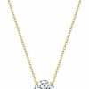 Necklaces | EAMTI Eamti 925 Sterling Silver Gold Plated Necklaces For Women Oval Cut Solitaire 1 Carat Cz Pendant Necklace | Dainty Glod Necklaces For Women