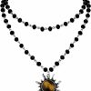 Necklaces | Sacina Sacina Gothic Sun Necklace, Tiger Eye Sun Pendant, Black Bead Choker Necklace, Gothic Necklace, Goth Choker, Halloween Christmas New Year Jewelry Gift For Women