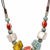 Necklaces | MINACHI Minachi Boho Hippie Colorful Ceramic Bead Strand Necklace Bohemian Jewelry Gift For Women