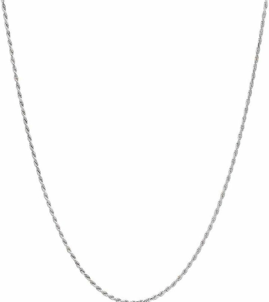 Necklaces | Verona Jewelers Verona Jewelers 925 Sterling Silver Diamond-Cut Rope Chain Solid Link Necklace 2Mm 2.5Mm 3Mm- Braided Twist Necklace, Men Women Boys Girls, Jewelry Accessories Made In Italy, 14-36