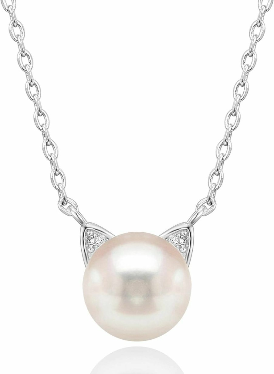 Necklaces | PAVOI 14K Gold Plated Sterling Silver Aaa+ Freshwater Cultured Pearl Cat Pearl Pendant