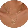 Necklaces | ASCOMY Ascomy Layered Necklaces For Women, Dainty Gold Necklace 14K Gold Plated Herringbone Necklace For Women Pearl Cross Necklace Paperclip Cuban Figaro Rope Satellite Chain Gold Choker Trendy Jewelry Gift