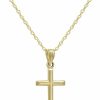 Necklaces | Amanda Rose Collection Amanda Rose Collection 14K Yellow Gold Petite Cross Pendant Necklace On A 14K Gold Chain| 14K Yellow Gold 18 Or 20 Inch Chain Necklaces For Women