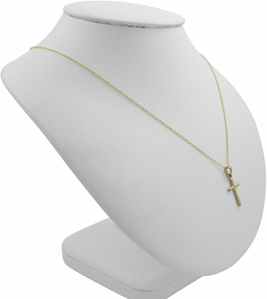 Necklaces | Amanda Rose Collection Amanda Rose Collection 14K Yellow Gold Petite Cross Pendant Necklace On A 14K Gold Chain| 14K Yellow Gold 18 Or 20 Inch Chain Necklaces For Women