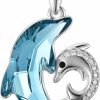 Necklaces | TOUPOP Toupop Dolphin Gifts For Women Sterling Silver Dolphin Crystal Pendant Necklace Jewelry Gifts For Women Girls Mom On The Birthday Beach Mothers Day Graduation