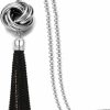 Necklaces | Perfect 4U Long Tassel Necklace Silver Tone Lovely Knot Tassel Pendant Knot Snake Chain For Women