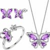 Necklaces | Aurora Tears Aurora Tears Butterfly Jewelry,Women 925 Sterling Silver Butterflies Birthstone Pendant Necklace/Earrings/Rings Wedding Gift