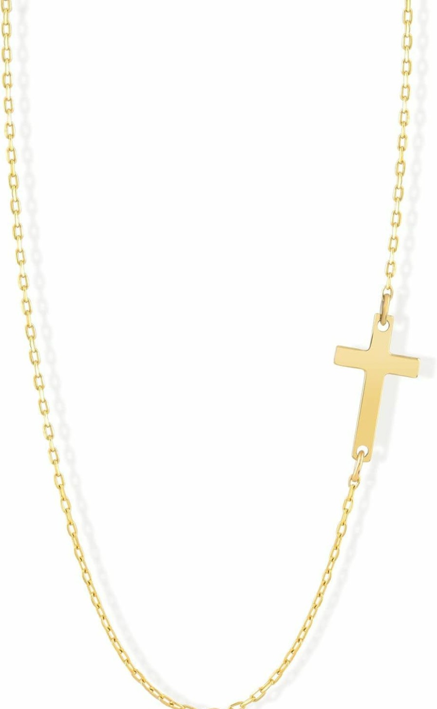 Necklaces | GELIN 14K Real Gold Cross Necklace For Women | Crucifix Necklaces In 14K Gold | Sideways Cross Pendant Necklaces | Dainty Religious Jewelry For Women | Gift For Birthday, 18\"