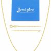 Necklaces | Jewlpire Jewlpire 1Mm Italian Ultra Luxury Solid 24K Gold Over 925 Sterling Silver Chain Necklace For Women Girls, Hypoallergenic Cable Chain Sturdy & Shiny & Thin Women'S Chain Necklaces 16/18/20/22/24 Inch