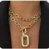 Necklaces | Jumwrit Jumwrit Layered Necklaces Chunky Chain Toggle Necklaces Statement Choker Necklaces Punk Carabiner Necklace For Women Girls