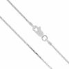 Necklaces | Honolulu Jewelry Company Honolulu Jewelry 14K Real Solid White Gold 0.5Mm Or 1Mm Box Chain Necklace, 16\" - 24\"