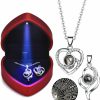 Necklaces | N\W Nw 2 Pcs Pendants I Love You Necklace In 100 Languages ,Projection Heart Pendant Necklace Gifts For Women Mom With Led Light Heart Gift Box,Mothers Day Gifts