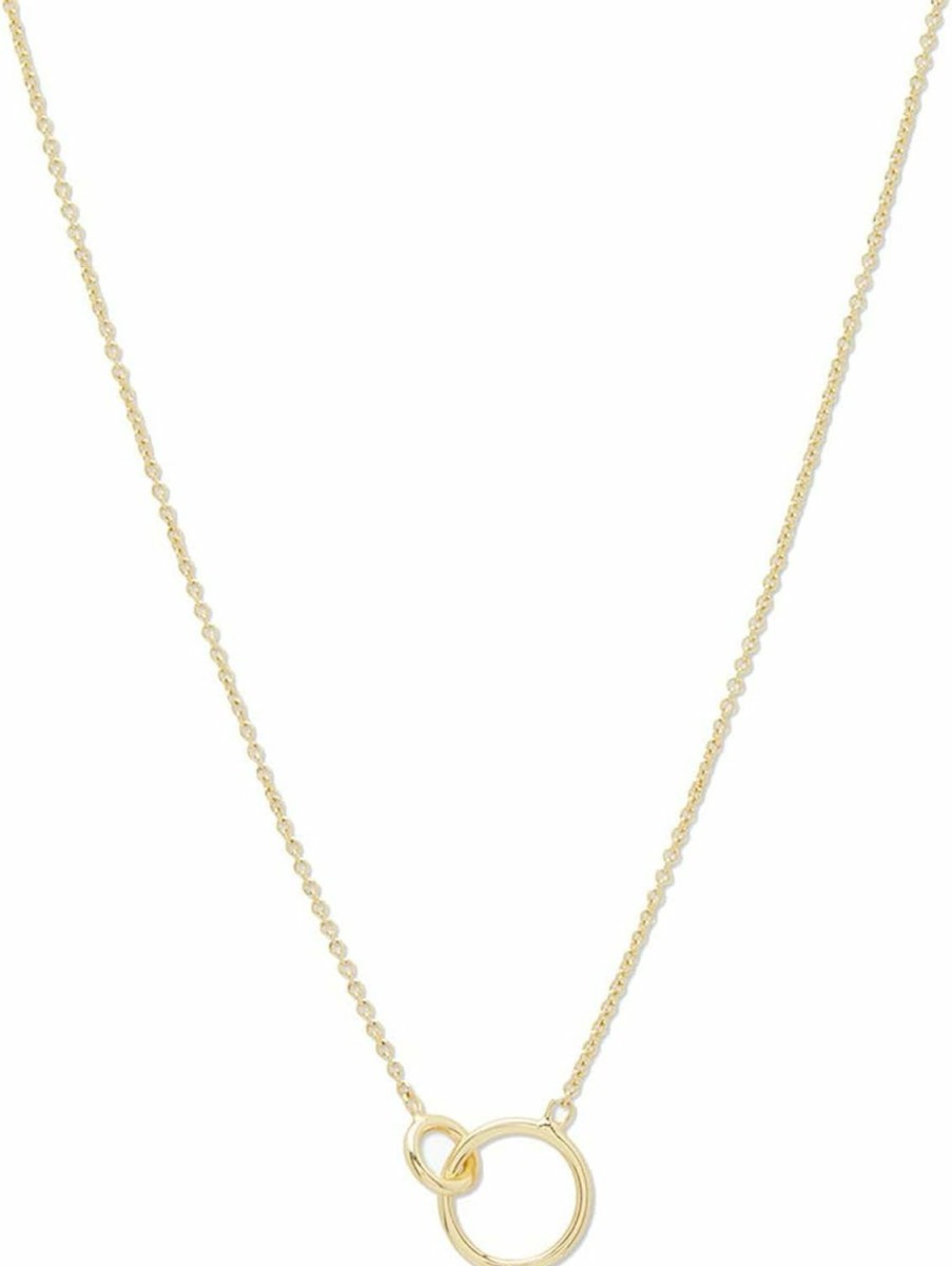 Necklaces | gorjana Gorjana Women'S Wilshire Charm Adjustable Necklace, 18K Gold Plated, Interlocking Circle Pendant