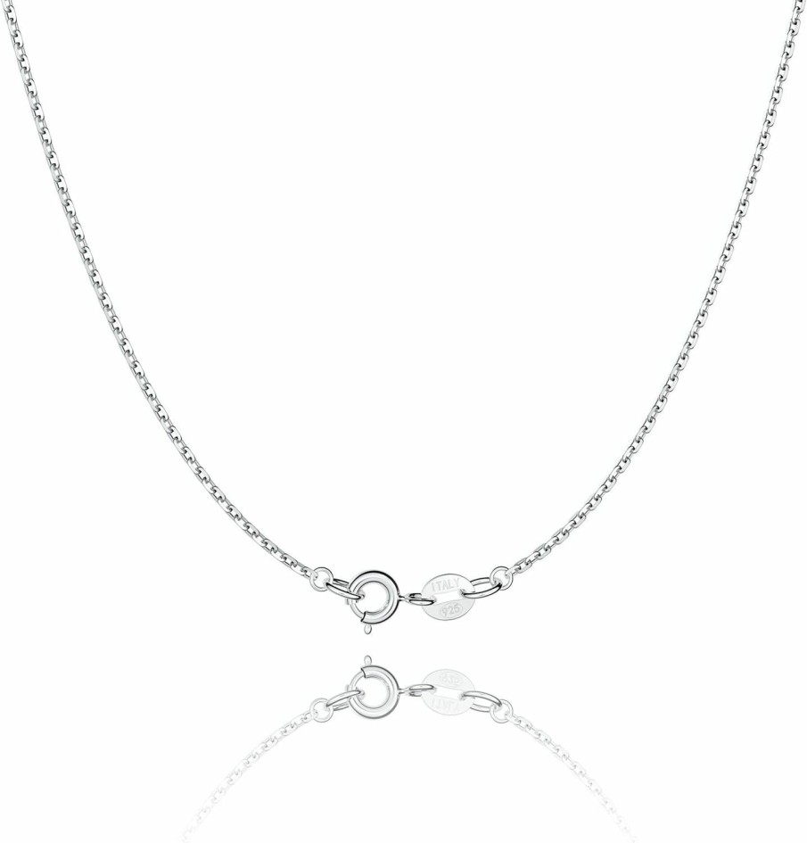 Necklaces | Jewlpire Jewlpire 925 Sterling Silver Chain Necklace Chain For Women Girls 1.1Mm Cable Chain Necklace Upgraded Spring-Ring Clasp - Thin & Sturdy - Italian Quality 16/18/20/22/24 Inch