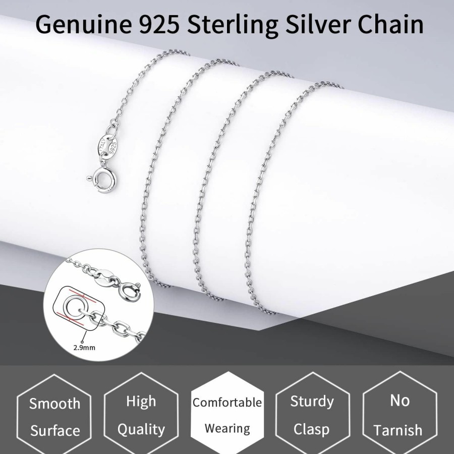 Necklaces | Jewlpire Jewlpire 925 Sterling Silver Chain Necklace Chain For Women Girls 1.1Mm Cable Chain Necklace Upgraded Spring-Ring Clasp - Thin & Sturdy - Italian Quality 16/18/20/22/24 Inch