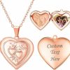 Necklaces | U7 U7 Women Girls Locket Necklace Platinum 18K Gold Photo Lockets That Hold Picture,Chain 20 Inch Personalized Gift Custom Love Heart Image Necklaces