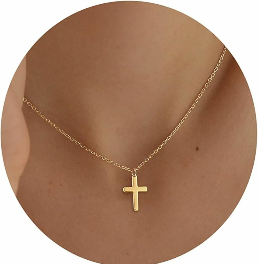 Necklaces | DEARMAY Dearmay Cross Necklace For Women, Dainty Gold Silver Cross Necklaces For Women Simple Layered Small Cross Choker Necklace Thin Chain Necklaces Aesthetic Jewelry For Women Girls Gift