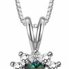 Necklaces | Rylos Rylos Sterling Silver Halo Pendant Necklace: Gemstone & Diamond Accent, 18 Chain - 6X4Mm Birthstone Women'S Jewelry - Timeless Elegance