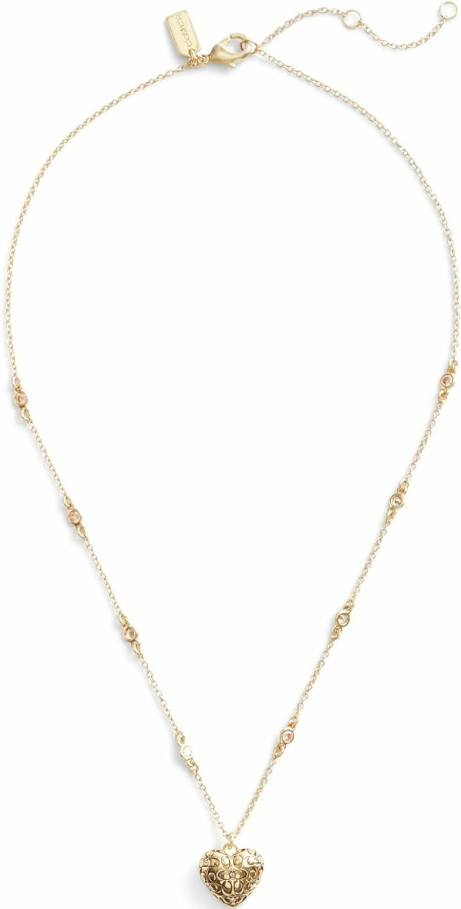 Necklaces | Amazon Coach Womens Signature Quilted Heart Pendant Necklace