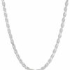 Necklaces | Amazon Essentials Amazon Essentials Sterling Silver Diamond Cut Rope Chain Necklace