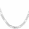 Necklaces | QUADRI Quadri - 925 Sterling Silver Figaro Chain For Men Women Girls Boys In Real Solid 5Mm Italian Necklaces - 16 To 30 Inch - Diamond Cut - Made In Italy Certified - Gift Box Included