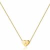 Necklaces | PAVOI Pavoi 14K Yellow Gold Plated Mini Dainty Heart Initial Necklace | Slider Adjustable Necklace - 18\" | Letter Necklaces For Women | A Initial