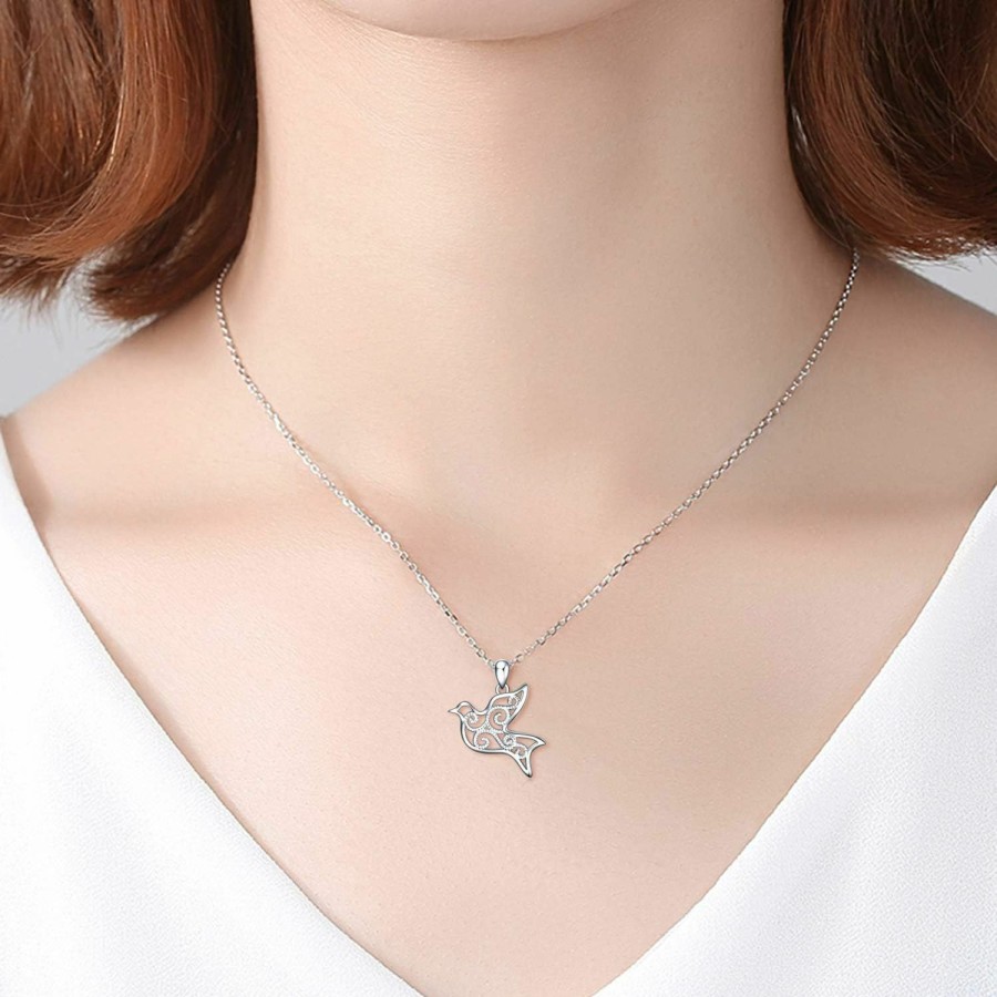 Necklaces | POPLYKE Poplyke Cow/Raccoon Love Heart Necklace Sterling Silver Pendant Animal Jewelry Gifts For Women Girls