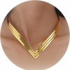 Necklaces | Dcfywl731 Dcfywl731 Chunky Gold Necklace Gold Necklace For Women Chunky Gold Choker Necklace Gold Statement Necklace Exaggerated Ethnic Big Statement Necklace Women Gold African Tribe Wide Metal Choker Jewelry