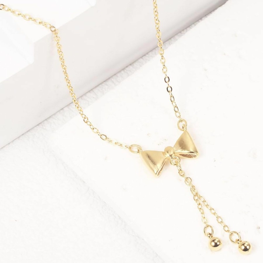 Necklaces | SUNNYOUTH Sunnyouth Bow Necklace For Women Girls Bowknot Choker Necklace 14K Gold Plated Ribbon Choker Necklaces Fashion Jewelry Gifts