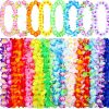 Necklaces | ELCOHO Elcoho 72 Pieces Hawaiian Leis Bulk Colorful Tropical Flower Garland Hawaiian Leis Necklace Beach Luau Party Supplies For Adults Summer Birthday Party Decorations