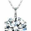 Necklaces | BLIVSTAR Blivstar Moissanite Necklaces For Women 925 Sterling Silver Necklace With Moissanite Diamond 18K Plated Pendant Dainty Jewelry Gift For Women Men Mom Girls