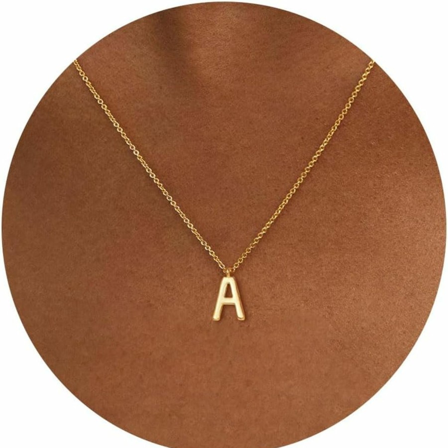 Necklaces | HANLI Hanli Initial Necklaces For Women - 14K Gold Plated Dainty Letter Necklace Simple Alphabet A-Z Necklace Personalized Monogram Name Necklace For Women Jewelry