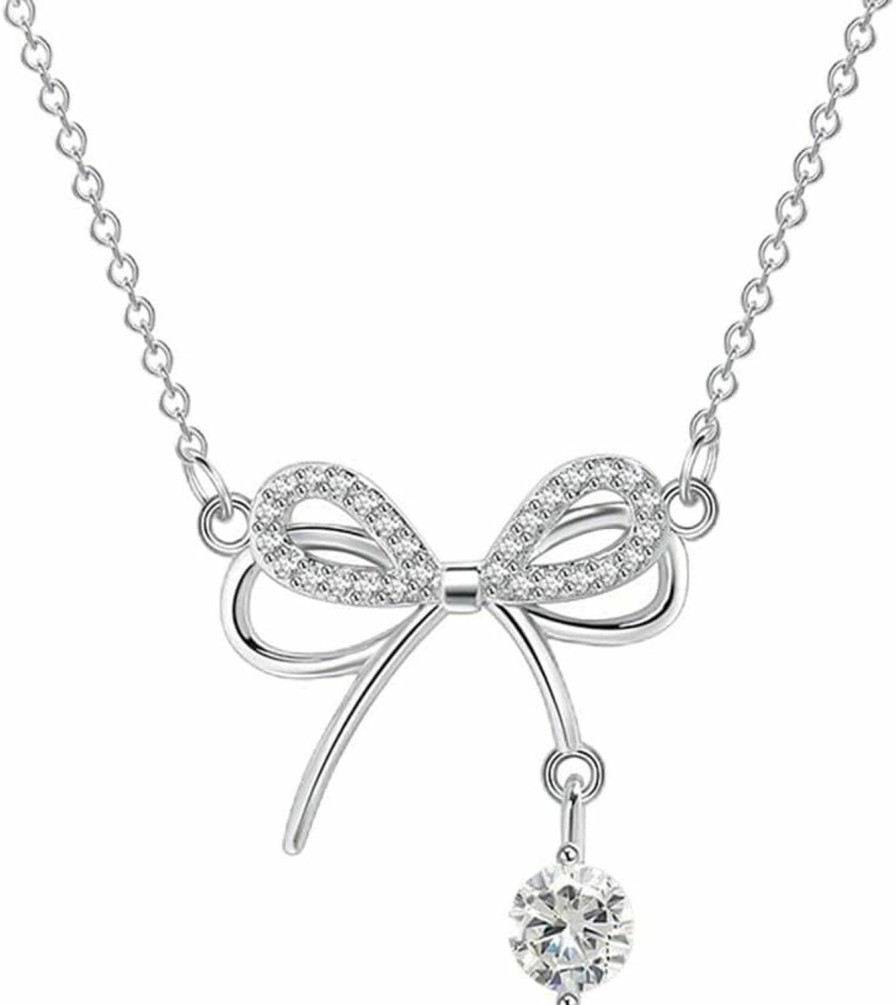 Necklaces | Tyniffer Bow Neckalce For Women Gold Bowknot Ribbon Choker Necklace 14K Gold Plated Bow Necklace Rhinestone Pearl Bow Choker Jewelry For Women